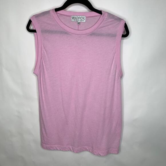 Wildfox Couture Pink Tank Sleeveless T Shirt Sz Small - Picture 5 of 8